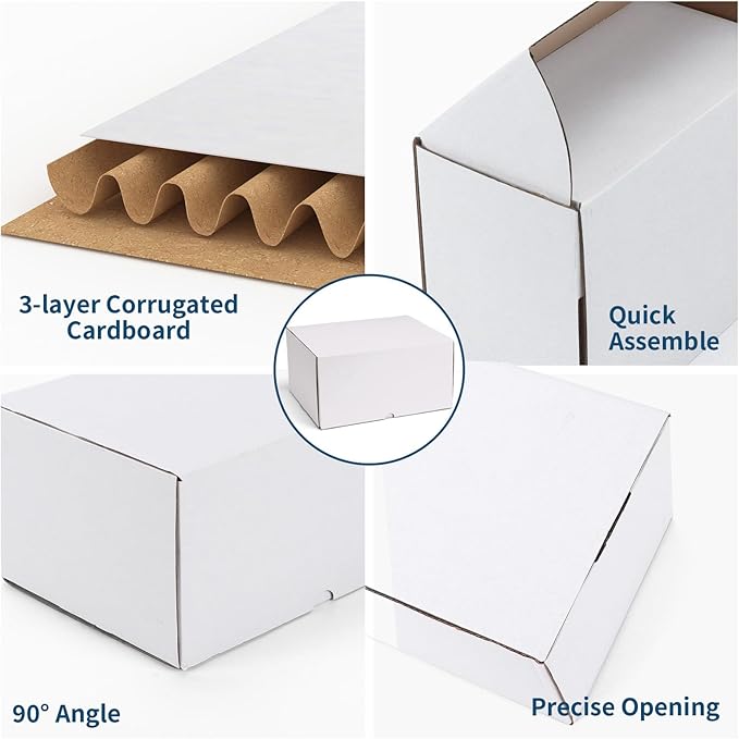 ZBEIVAN 12x10x6 White Shipping Boxes Set of 15, Corrugated Cardboard Mailer Boxes for Packaging Small Business Mailing Gifts