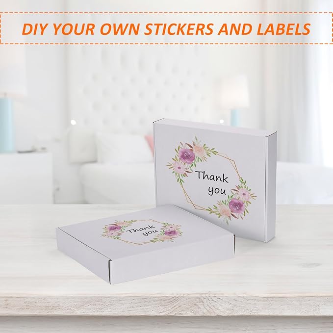 HORLIMER 12x10x2 inches Shipping Boxes Set of 25, White Corrugated Cardboard Box Literature Mailer