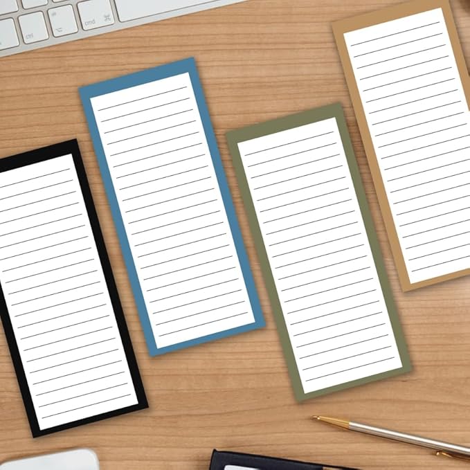 FLIPPED 8 Pack Magnetic Notepads for Refrigerator，Notepads Grocery List Magnet Pad for Fridge,Full Magnet Back Design Notepad for Grocery List, Shopping List, To-Do List, Reminders