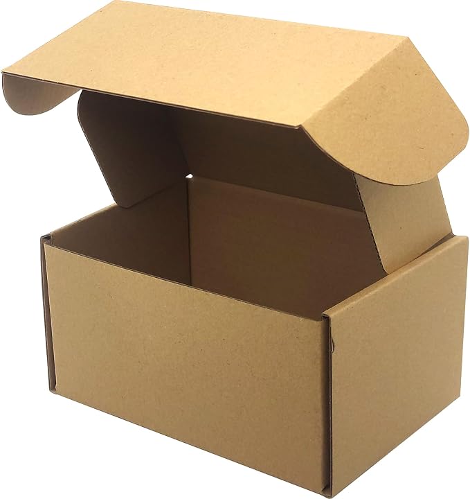 6x4x3 Shipping Boxes Set of 50, Brown Mailer Corrugated Cardboard Box | for Packaging, Literature, Packing, Mailing, Storage, Small Business, Moving, Gift, Supplies, Quick Fold, Tab Locking