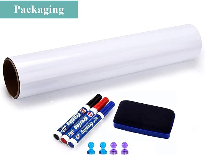 Small Self-Adhesive Whiteboard Sticker: to-Do Lists at a Glance | Magnet-Receptive Dry Erase Decal with No-Ghosting Surface - 18" x 12" Peel-and-Stick Memo Board for Kitchen & Cabinets