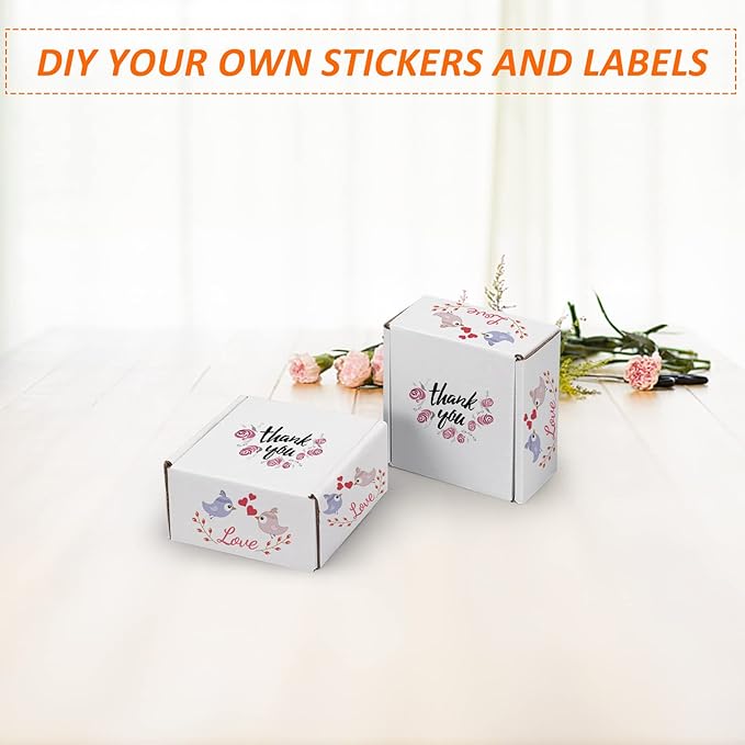 HORLIMER 4x4x2 inches Shipping Boxes Set of 25, White Corrugated Cardboard Box Literature Mailer