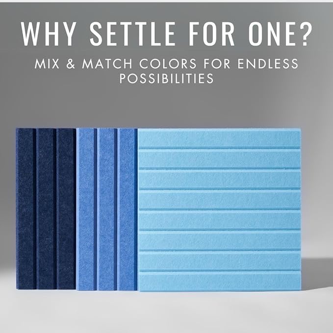 Large Bulletin Board 48x36- Office Wall Organizer to Replace Your Old Cork Boards for Walls for Office Decor -12-Pack Felt Wall Panels to Use in Home Office Decor, Classroom Decor (Baby Blue)