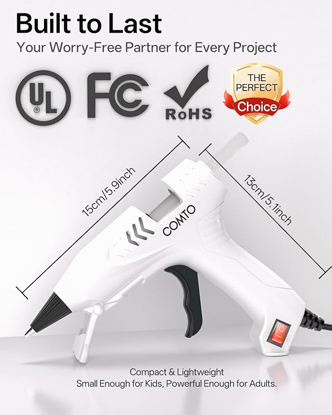 Hot Glue Gun Kit with 30 Sticks, 20W Fast Preheating Mini Hot Glue Gun and Sticks Set for School Crafts DIY Arts and Quick Home Repairs, White