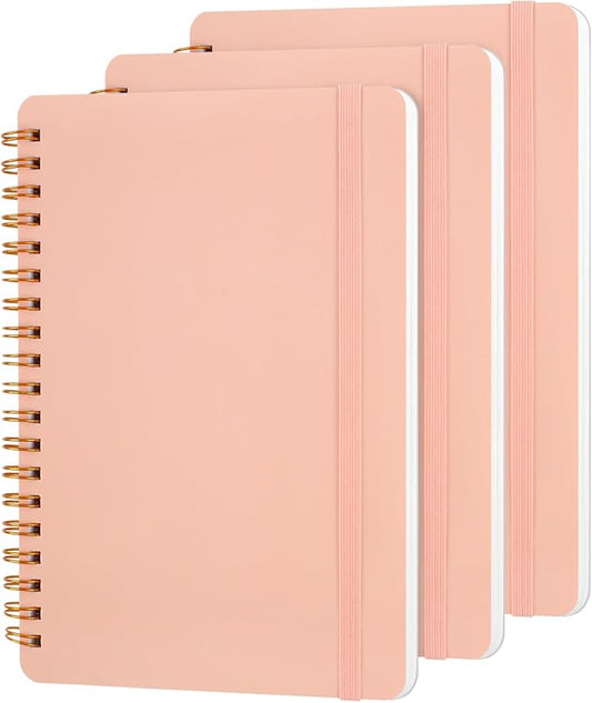 Utron 3 PCS Small Spiral Notebook 5x7, Notebooks for Note Taking, Pink Spiral Journal Notebook, Work Notebook Small Notebooks 5x7 with Strap, Cute Notebooks for Women 70 Sheets/Note Books