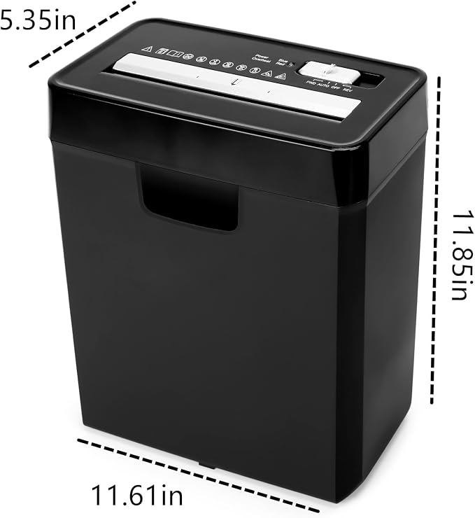 Paper Shredder for Home Use, 8-Sheet StripCut Home Office Shredder | CD/Credit Card Shredder Machine, Overheat Protection, 3.2 Gallons Wastebasket