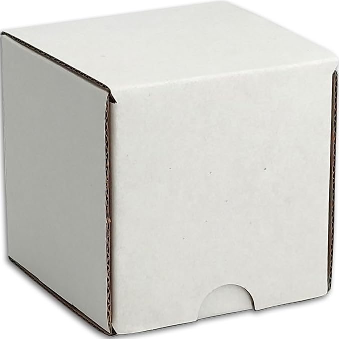 3x3x3 Shipping Boxes Set of 50, White Mailer Corrugated Cardboard Box | for Packaging, Literature, Packing, Mailing, Storage, Small Business, Moving, Gift, Supplies, Quick Fold, Tab Locking