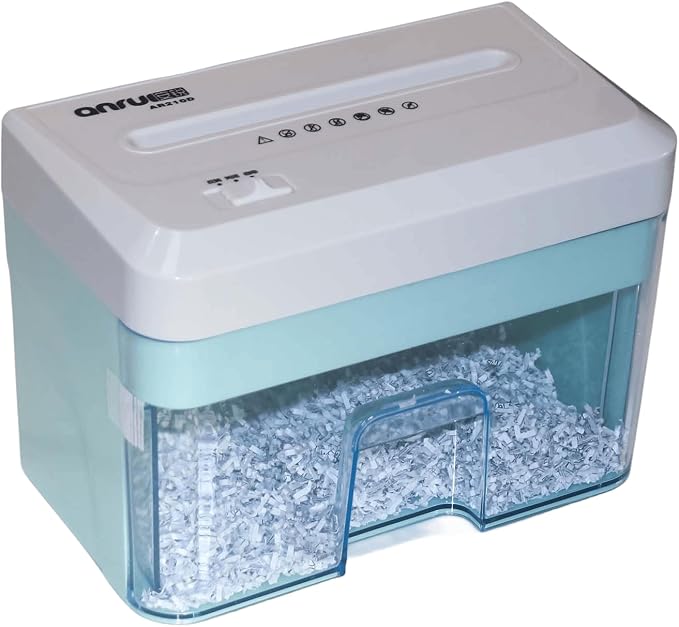 Generic Desktop Mini Paper Shredder Micro Cut, Electric Small Paper Shredder for Home Office Use,Cross Cut Mini Paper Shredder for Desk White Portable