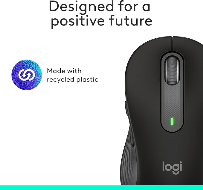 Logitech Signature M650 Wireless Mouse - for Small to Medium Sized Hands, 2-Year Battery, Silent Clicks, Customizable Side Buttons, Bluetooth, for PC/Mac/Multi-Device/Chromebook - Black