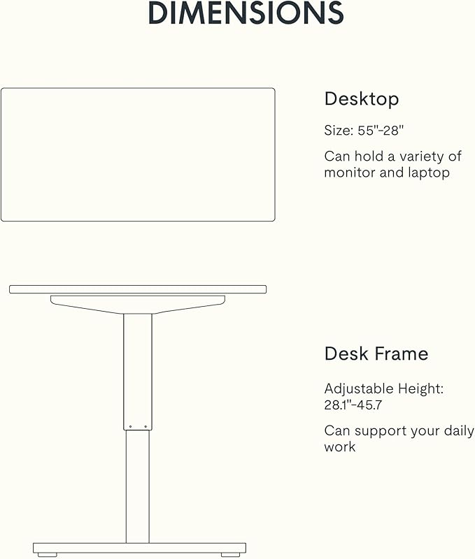 FLEXISPOT EN1 One-Piece Standing Desk with 1-Inch Thick Desktop, 55"x28" Electric Height Adjustable Desk for Home Office & Multi-Device Workstations, Mahogany