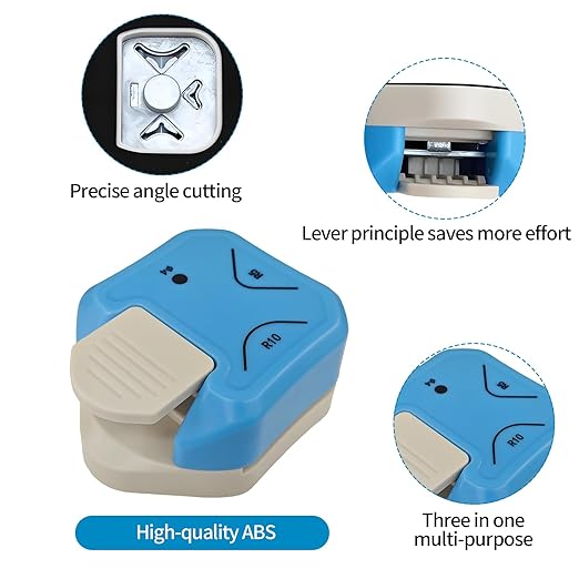 3-in-1 Paper Corner Rounder, Compact and Durable for 5mm、10mm Radiusand and Perforation, Round Corners Cutter Ideal for Card Making,Photo Cutter,Scrapbooking and DIY Projects