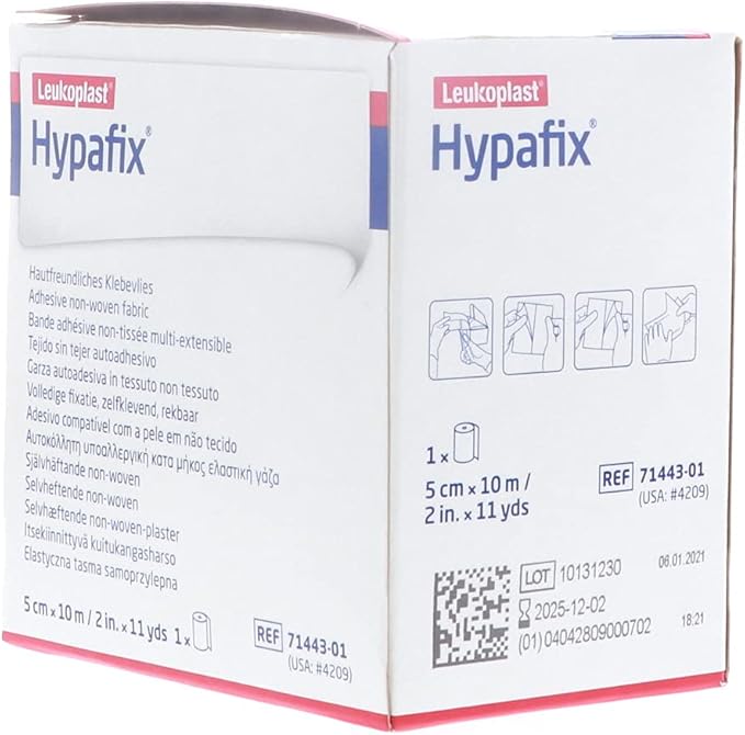 Hypafix Dressing Retention Tape 2 Inch x 10 Yards - Pack of 2 Rolls, Original Version