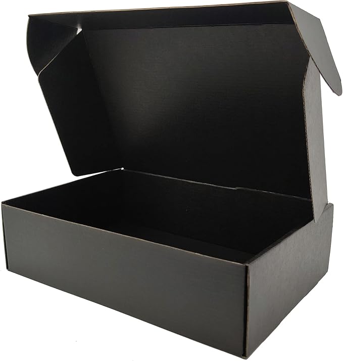 Black Shipping Boxes for Small Business Pack of 20-12x8x3 inches Cardboard Corrugated Mailer Boxes for Shipping Packaging Craft Gifts Giving Products
