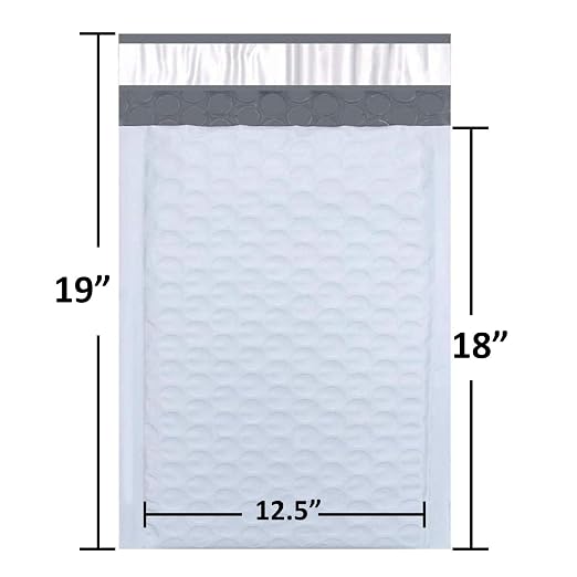 SALES4LESS #6 Poly Bubble Mailers 12.5x19 Inches Shipping Padded Envelopes Self Seal Waterproof Cushioned Mailer, White (PBMVR_12.5X19-50), 50 Pack