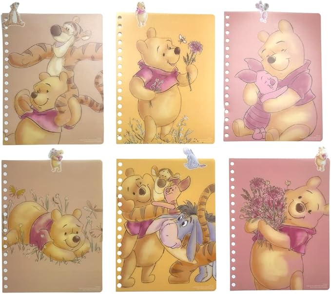 Disney Winnie the Pooh Tab Journal Notebook, Spiral Bound, 144 Lined Pages, 8 x 7 inches