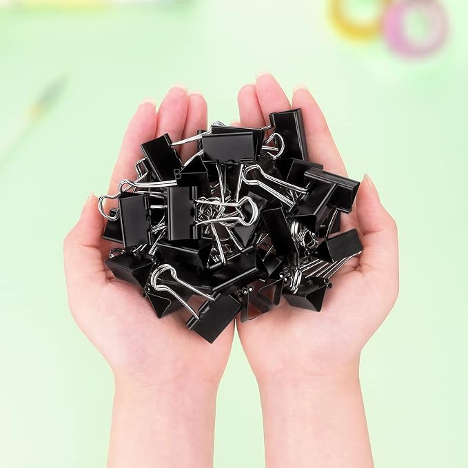 ZZTX 36 Pack Binder Clips 1.0 Inches Black | Paper Clamps Clips, Durable steel, Rust-resistant, Strong spring