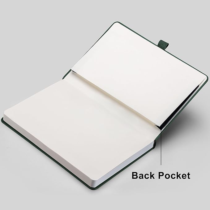RETTACY Blank Journal Notebook, 2-Pack, 192 Pages per Pack, A5 Medium Size (5.7'' x 8.3''), Leather Hardcover, 100 GSM Thick Paper, for Sketching, Drawing, Painting (Black & Red)
