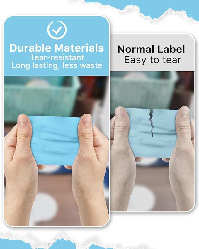 iEager 3" x 2" Thermal Labels, Rectangle Thermal Printer Stickers, Self-Adhesive Durable Sticker with Perforation Line, 500 Labels/Roll, Blue