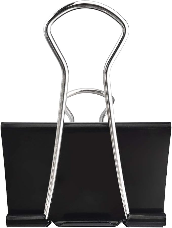 Extra Large Binder Clips 2.4-Inch (18 Pack), Big Paper Clamps for Office Supplies, Black