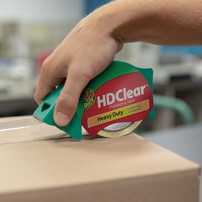 Duck Brand HD Clear Heavy Duty Packaging Tape; 1.88 Inches x 54.6 Yards, Clear, 8 Pack (282195)
