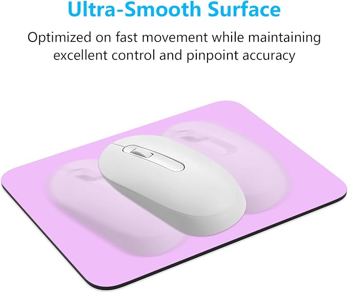 Dapesuom Small Mouse Pad, 6 x 8 Inch Thick Rubber Premium-Textured Non-Slip Portable & Washable Mini Mouse Mat for Women Men Wireless Laptops Keyboard Tray Gaming Work Computer Office Travel, Purple