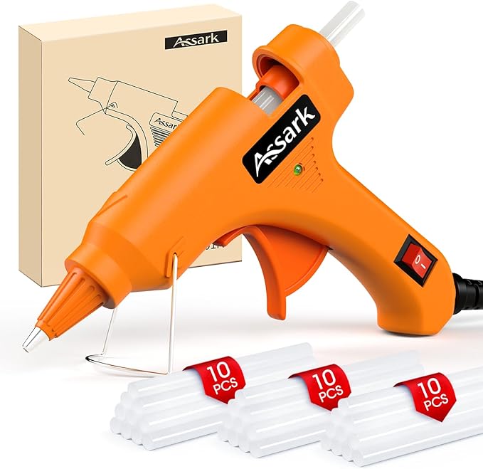 Hot Glue Gun Kit with 30 Glue Sticks, Fast Preheating Hot Melt, High Temp for School Crafts DIY Arts and Quick Home Repairs,20W