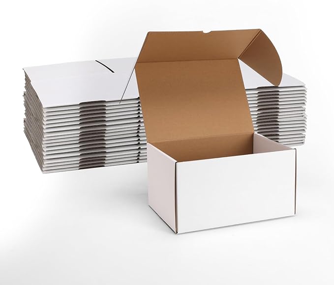 ZBEIVAN 11x8x6 White Small Shipping Boxes, 15 Packs Corrugated Cardboard Mailer Boxes for Packaging Small Business Mailing Gifts Wrap Boxes with Lids