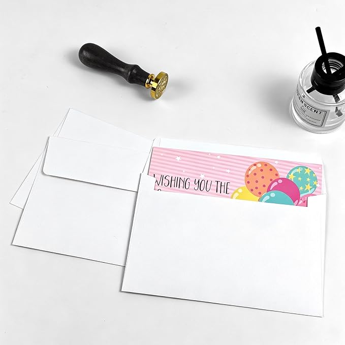 200 Packs White 4x6 Envelopes for Invitations, A4 Envelopes for Greeting Cards, Printable, Self Seal for Weddings, Graduation, Birthday, Photos, Postcards