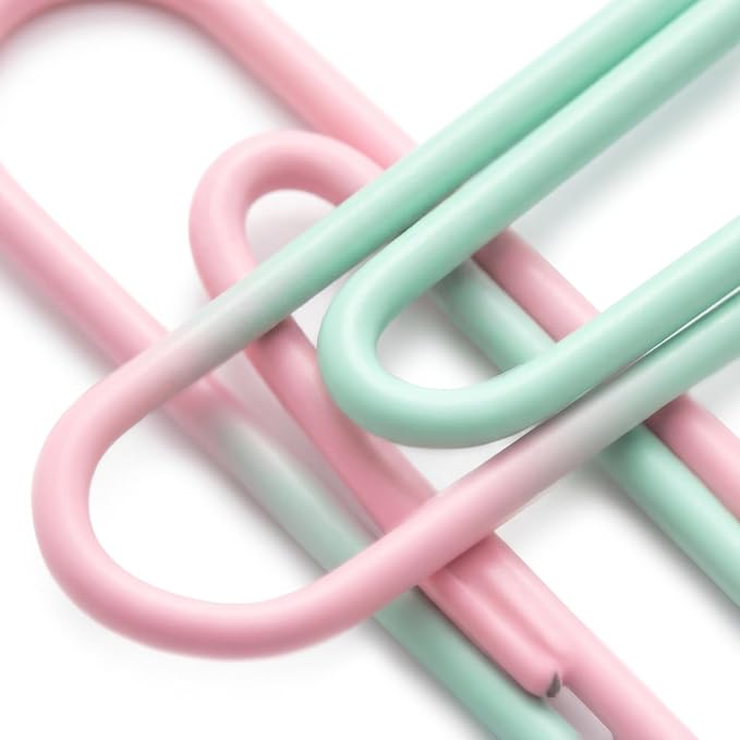 Macaron Pastel Paper Clips, 3 Soft Colors, 2000PCS, 1.3 Inch | Vinyl Coated, Rust Resistant, No Snag, Bulk Pack, For Aesthetic Desk Office School Crafts & Journaling