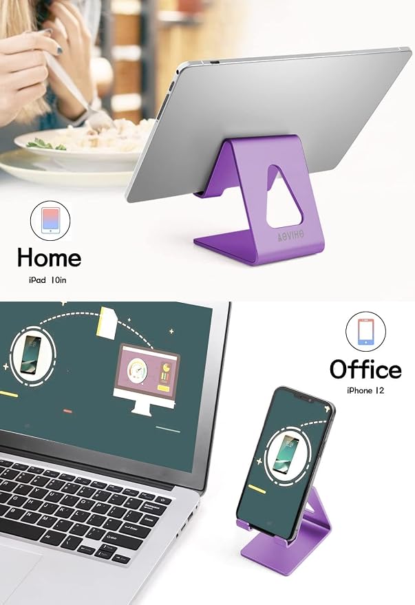 Aoviho Cell Phone Stand for Desk, Aluminum Phone Holder,Purple | Built to Last, Hands-Free Viewing, Fits iPhone 17/16/15 Series & Samsung Galaxy, Ideal for Home & Office