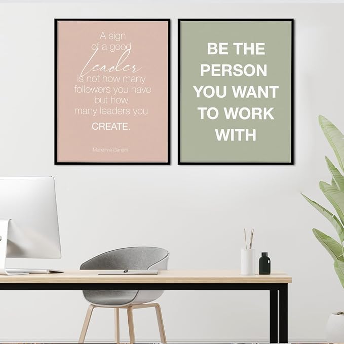 YEOION Inspirational Office Wall Art,Teamwork Motivational Wall Decor for Office,Workplace Canvas Wall Art Set of 6 Large Size