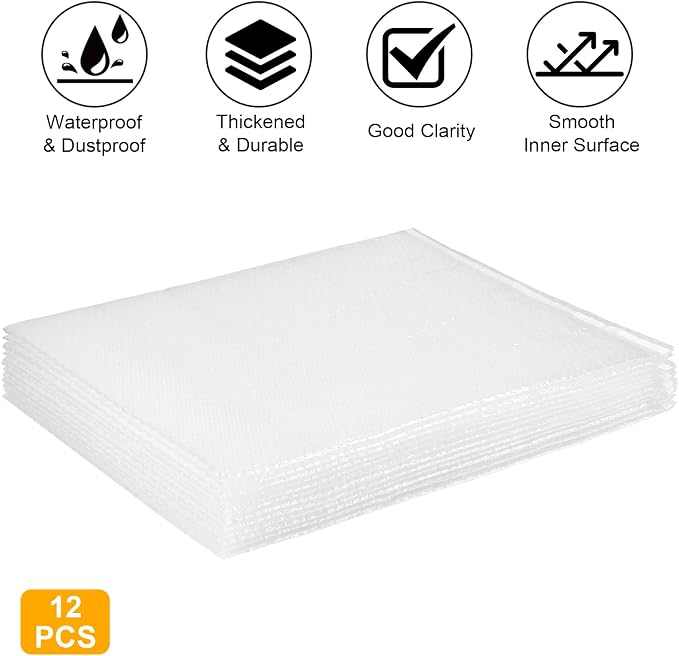 12Pack Self-Seal Big Bubble Out Bag Pouches 20 x 24 Inch Double Walled Large Self-Sealing Protective Wrap Cushioning Bags for Shipping, Packing, Moving