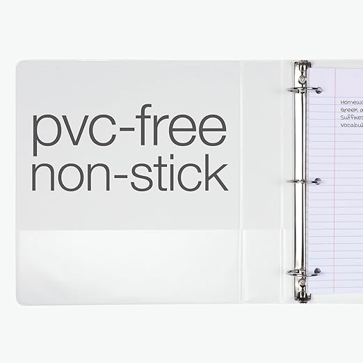 Oxford Ring Binders,1.5" Round Ring Binders,View Binder,Covers on 3 Sides,XtraLife Hinge,Non-Stick,PVC-Free,White,350 Sheet Capacity (1002547),(Pack of 12)