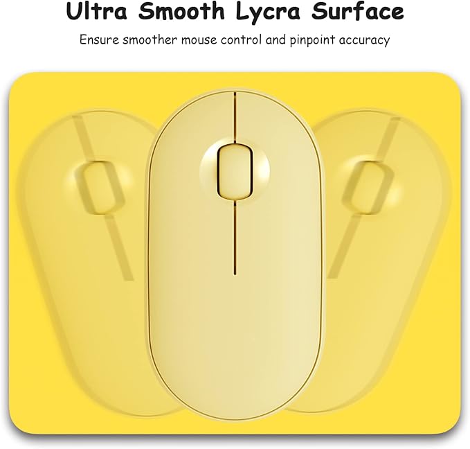 Dapesuom Small Mouse Pad, 5 x 6 Inch Thick Rubber Premium-Textured Non-Slip Portable & Washable Mini Mouse Mat for Women Men Wireless Laptops Keyboard Tray Gaming Work Computer Office Travel, Yellow