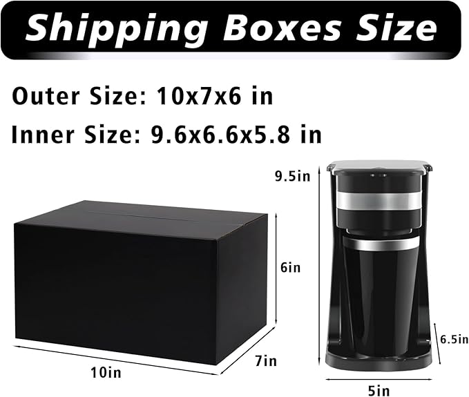 10x7x6 Black Shipping Boxes, 30 Pack Large Mailer & Packaging Boxes for Small Business, Heavy Duty Corrugated Cardboard, Ideal for Shipping & Packaging