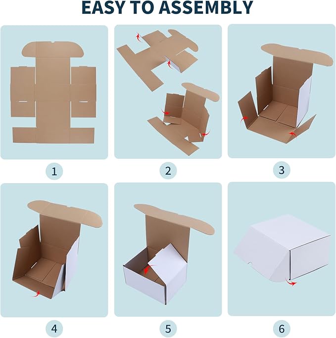 WIFTREY 7x5x4 Shipping Boxes 20 Pack for Small Business, White Corrugated Cardboard Mailer Boxes for Packing, Mailing