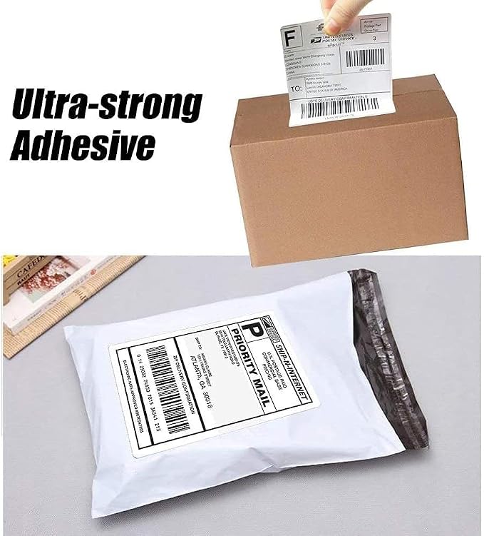 Immuson Fanfold 4 x 6 Direct Thermal Shipping Labels with Perforations,10000 Labels, Permanent Adhesive, White Mailing Labels for Thermal Printer