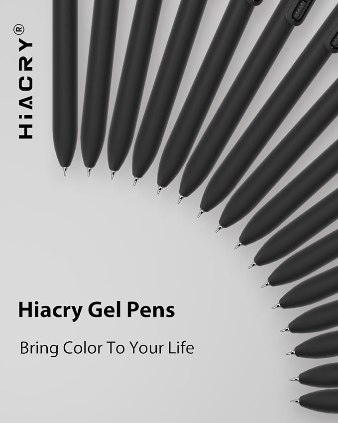 Hiacry 16 Pack Gel Pens, Quick-Dry Long Lasting Black Ink-0.7 mm Fine Point | Smooth Writing Fidget Pens,Stress Relief, No Smear, No Bleed, Journaling,Note Taking, Work, School,Office, Students & Adults