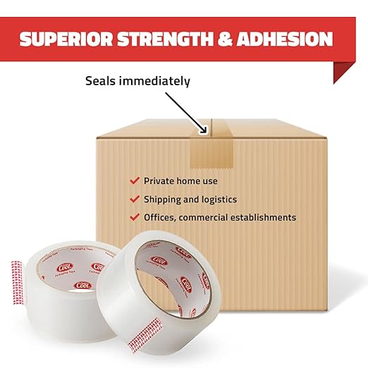 Simply Cool Packing Tape 18 Rolls, Clear Heavy Duty Shipping & Packaging Tape for Boxes, Moving, Mailing & Storage – Strong, 1.88” Wide x 60 Yards Per Roll, 1080 Yards Total