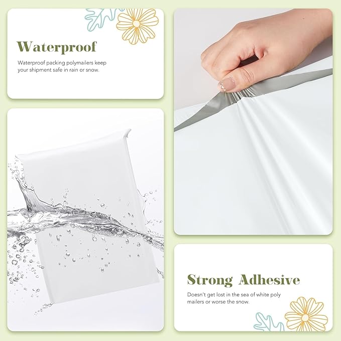 Fuxury 2000 Pcs 19x24" Poly Mailers,Waterproof Mailing Envelopes for Clothing, Strong Adhesive Poly Shipping Postage Bags for Small Business(White)