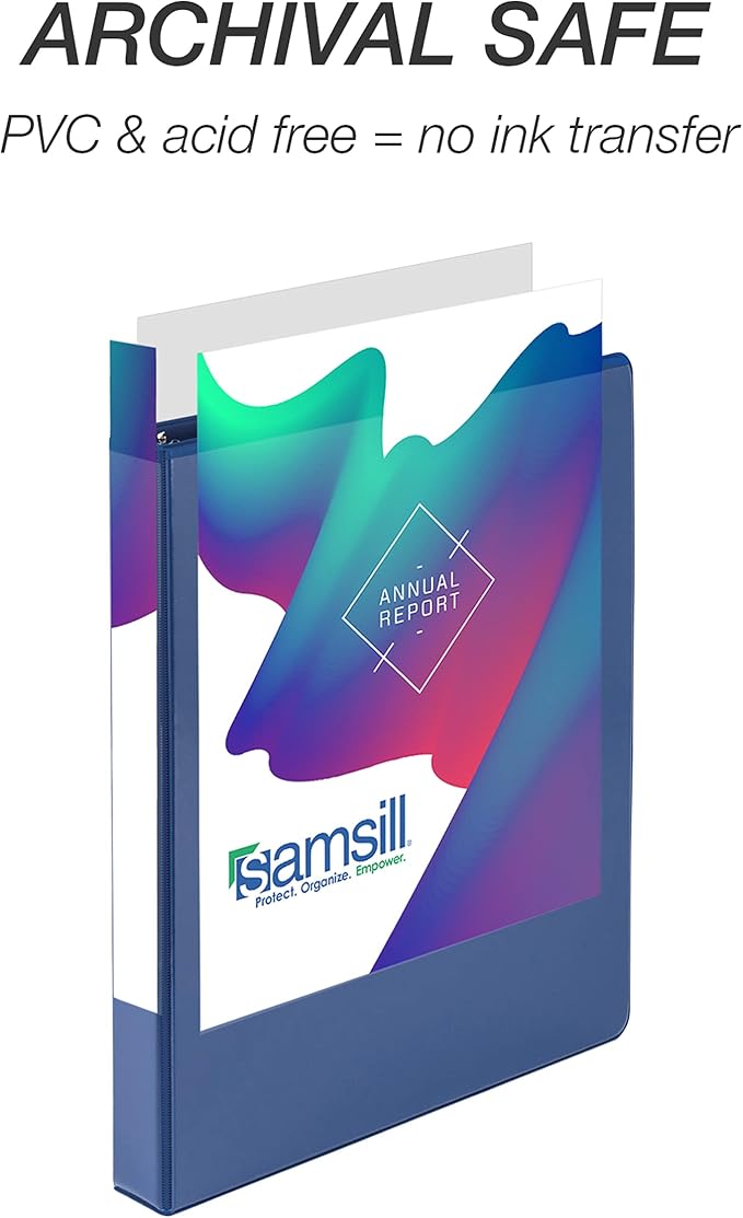 Samsill Durable 1 inch 3 Ring Binder, D Ring Binder, 100% Recycled Chipboard, Fashion Assortment, 4 Pack