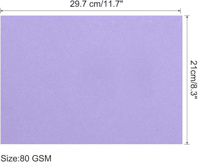 MECCANIXITY 100 Sheets Colored Copy Paper 8.3 x 11.7 Inch Printer Paper 80gsm Light Purple for Office Printing, Document Copying, Invitations, Forms, Art Projects