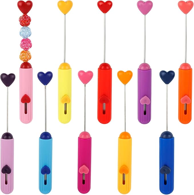 10 Pack Beadable Letter Openers Blanks Heart Metal | Beaded Envelope Opener for Slitter Mail 10 Colors