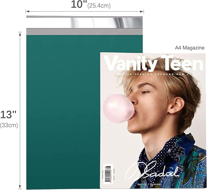 Fuxury Poly Mailers 10x13 Inch 50 Pcs, Waterproof Shipping Bags for Clothing, Strong Adhesive Shipping Envelopes for Small Business, Self Seal Mailers Poly Bags Mailing Envelopes Forest Green