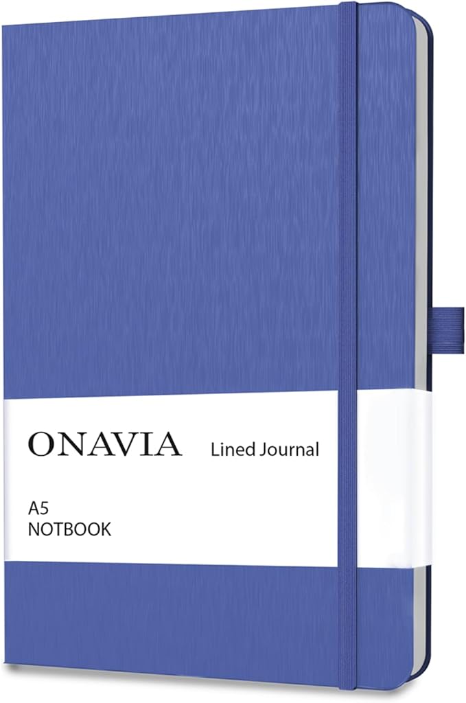 A5 Hardcover Notebook Journal, College Ruled Lined Notebook for Work, Office Meetings, Journaling, Planning & Daily Writing, 160 Pages (80 Sheets), 5.8 x 8.3 in, Royal Blue