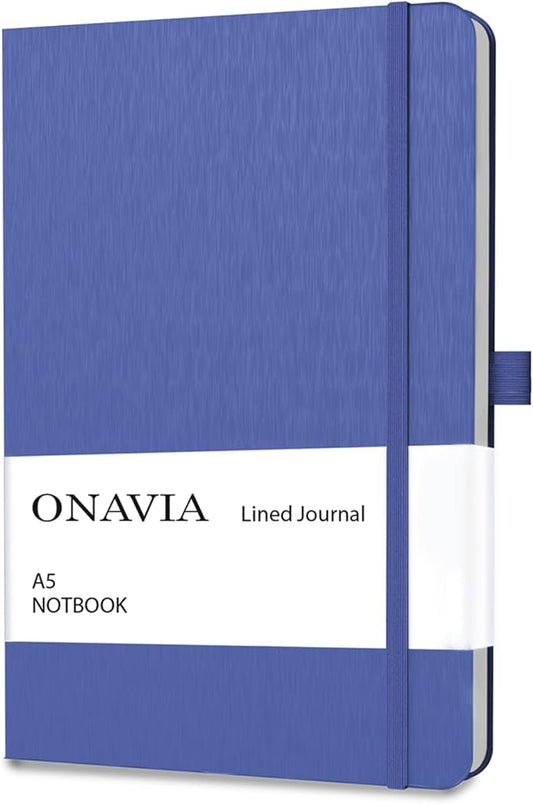 A5 Hardcover Notebook Journal, College Ruled Lined Notebook for Work, Office Meetings, Journaling, Planning & Daily Writing, 160 Pages (80 Sheets), 5.8 x 8.3 in, Royal Blue