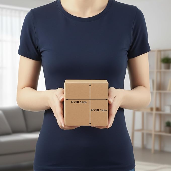 Edenseelake 50 Pack 4x4x4 inches Shipping Boxes Corrugated Cardboard Boxes for Packing, Moving, Mailing, Brown