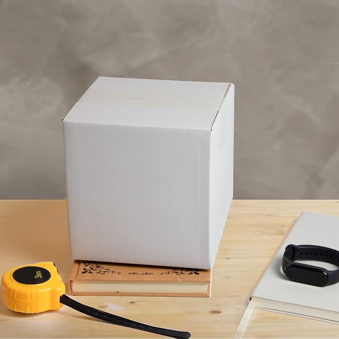 White Shipping Boxes 6x6x6 Inches Small Corrugated Cardboard Boxes, 25 Pack