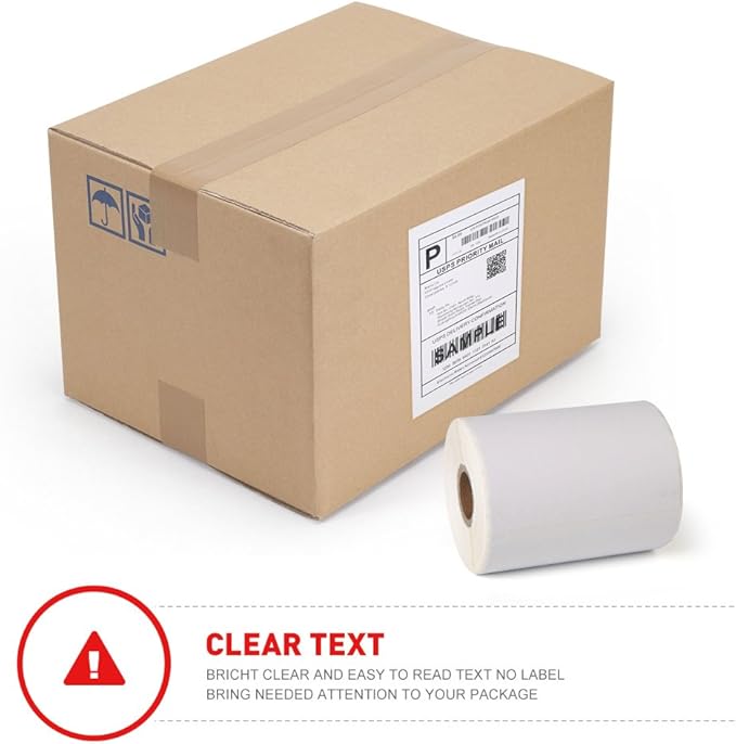 [2 Rolls, 440 Labels] 4”x 6” Postage Thermal Shipping Labels 4x6 Thermal Labels Roll Compatible with Dymo 4XL 1744907 LabelWriter
