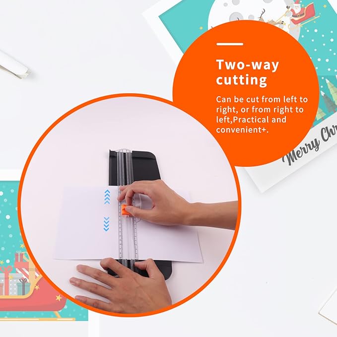 A4 Black Small Paper Trimmer, Portable Paper Cutter for Label, Origami, Card, Photo, Coupon, Scrapbook, Cardstock, Laminated Paper, and Craft Project